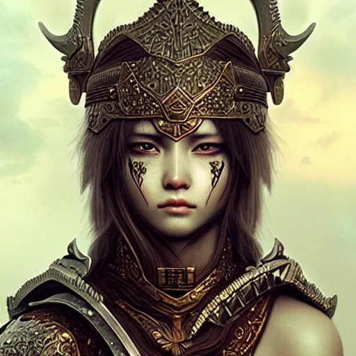 Image similar to beautiful extremely detailed intricate concept art depicting a warrior by wlop. shining jewelry. bcy. net