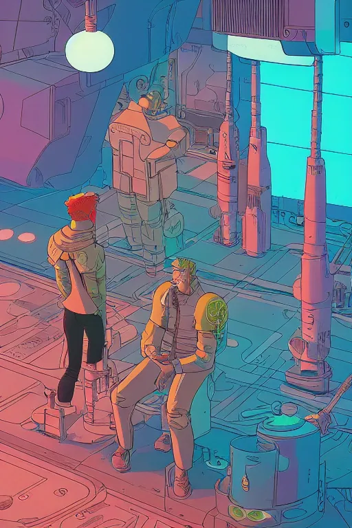 Image similar to fry from futurama by feng zhu and loish and laurie greasley, victo ngai, andreas rocha, john harris radiating a glowing aura global illumination ray tracing hdr