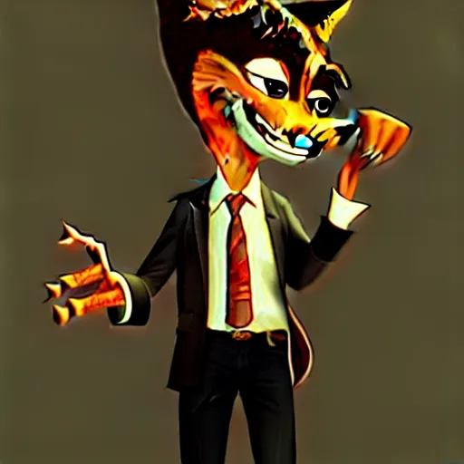 Image similar to concept art of nick wilde as max payne in max payne 3 set in gritty neo - noir zootopia, favela level