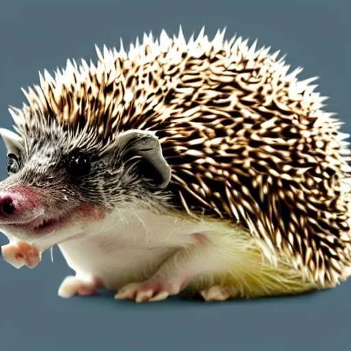 Image similar to a mix of a fish and a hedgehog as one animal.