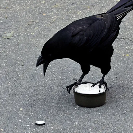 Image similar to a crow cracking open a cold one with the boys