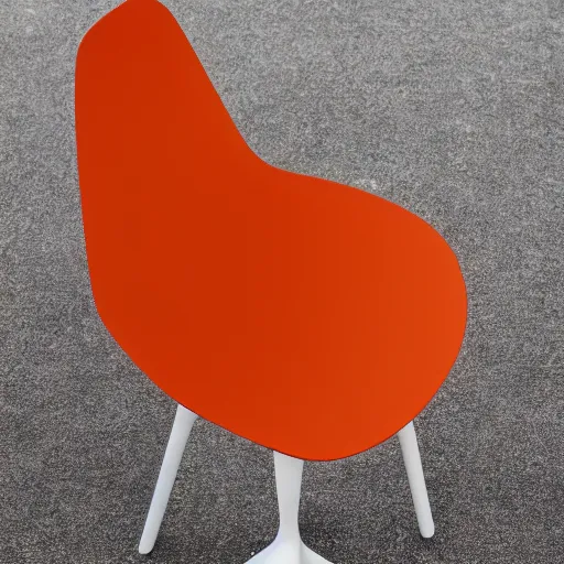 Image similar to a professional photograph of a new chair inspired in a carrot, white background, product design, minimalism, 4 k, bauhaus