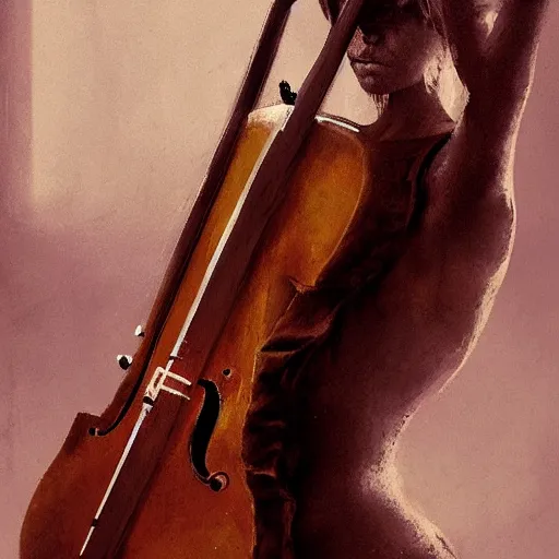 Image similar to body as a cello by greg rutkowski