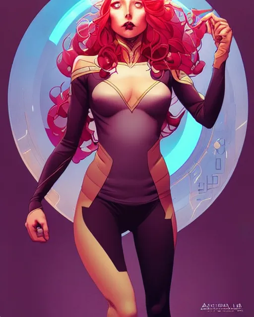 Prompt: artgerm, joshua middleton comic cover art, full body pretty female space pirate, symmetrical eyes, symmetrical face, long curly hair, beautiful, rim lighting, vivid colors