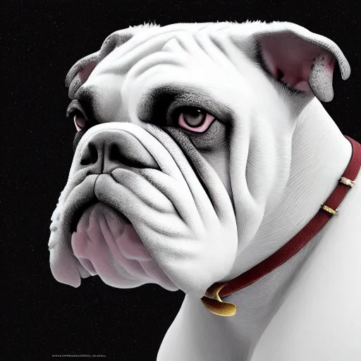 Image similar to detailed artwork of a bulldog like boxer, realistic concept, gazing eyes, video game art, fantasy, illustration, slender symmetrical face and body, artstation, cinematic lighting, hyperdetailed, cgsociety, 8 k, octane render, golden ratio, postprocessing,