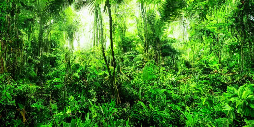 Prompt: a beautiful jungle landscape