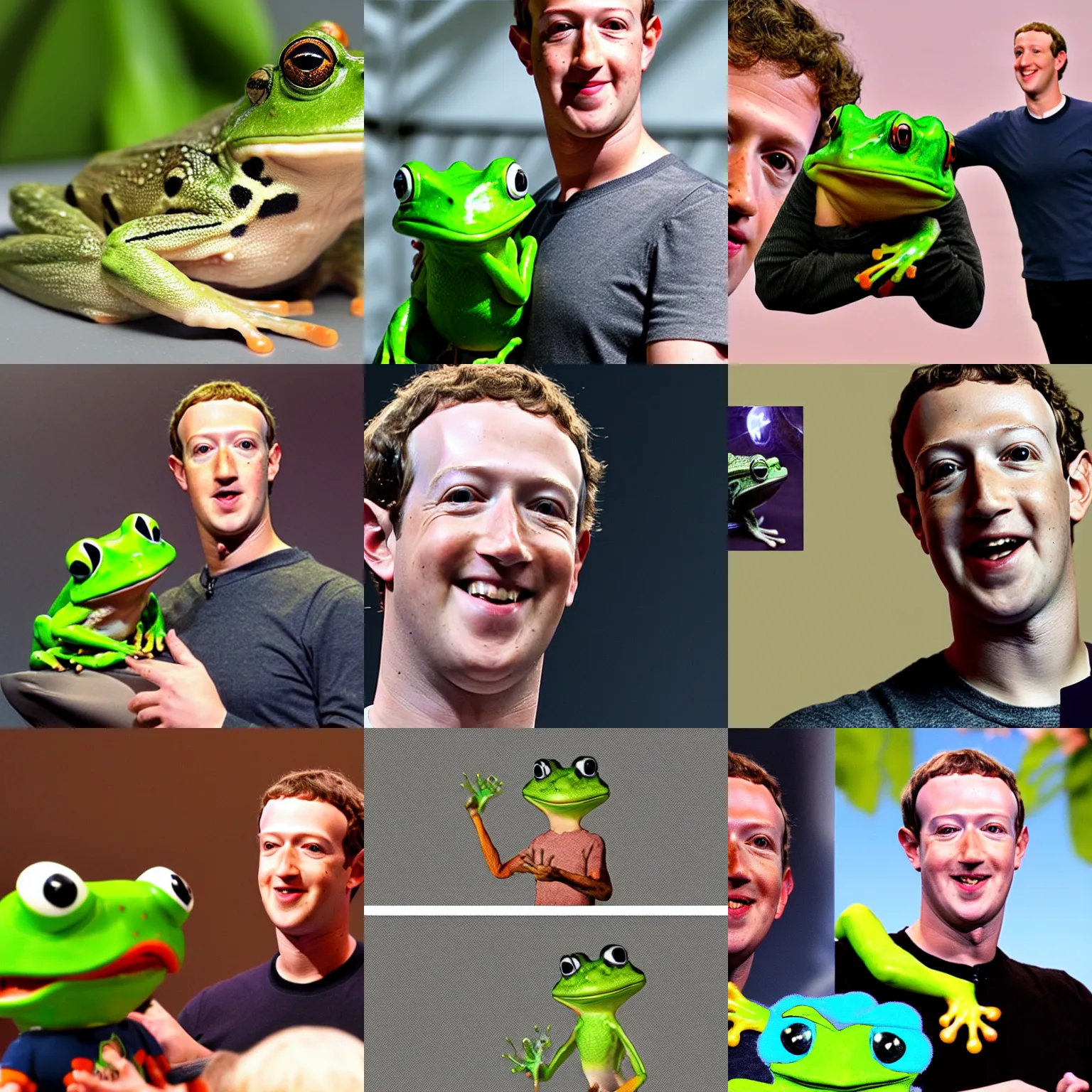 Prompt: mark zuckerberg offering you a live frog