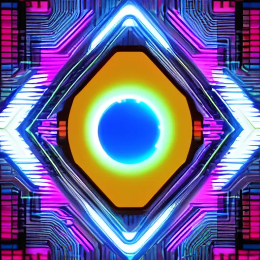 Image similar to the most original and beautiful profile picture on discord, symetrical, 4 k, beautiful gorgeous digital art, trending on artstation, neon lights