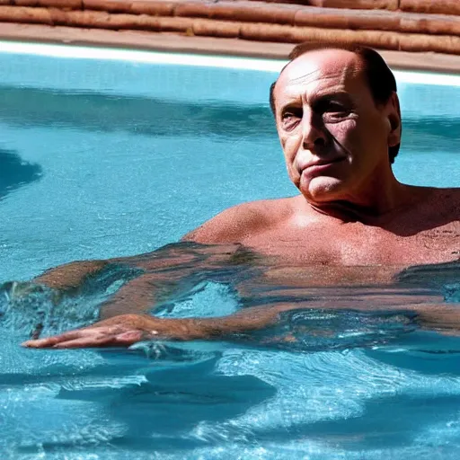 Prompt: berlusconi in the pool