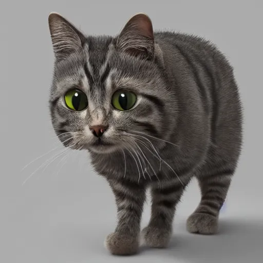 Image similar to adorable poorly 3 d rendered cat