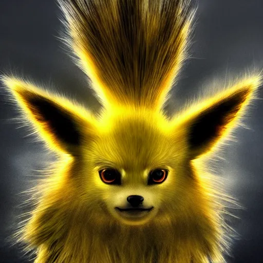 Prompt: national geographic photo of jolteon, pokemon in the wild, intricate, portrait, 8 k highly professionally detailed, hdr, award winning