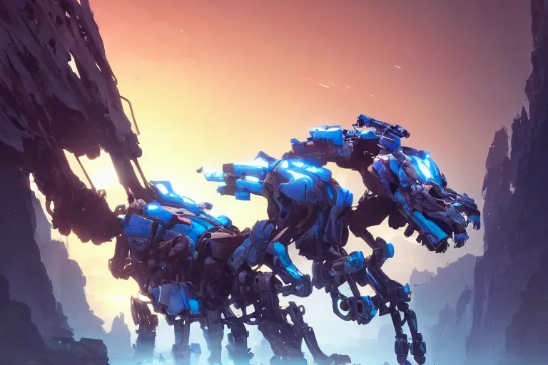 Image similar to clawstrider machine mecha animal beast robot of horizon forbidden west horizon zero dawn bioluminiscence, behance hd by jesper ejsing, by rhads, makoto shinkai and lois van baarle, ilya kuvshinov, rossdraws global illumination