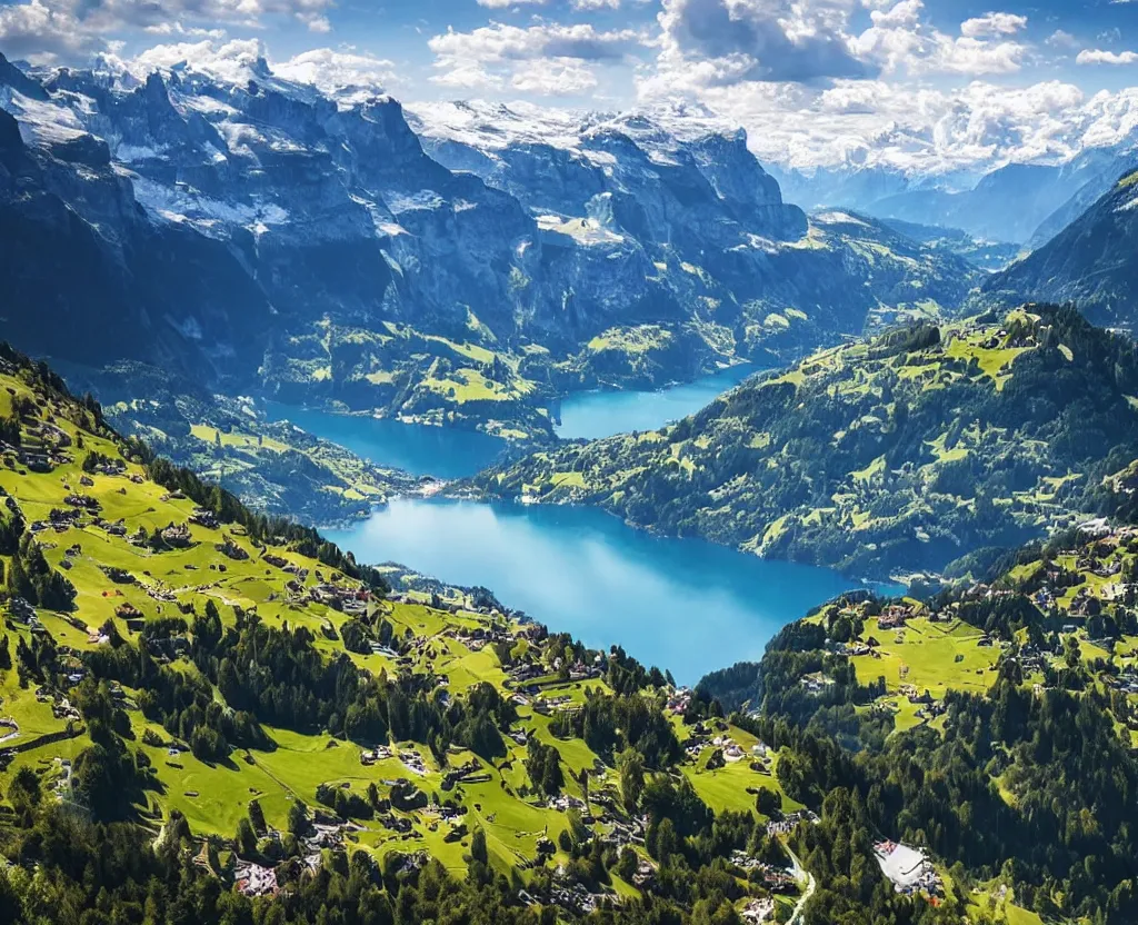 Image similar to Amazing Switzerland Landscape that are out of this world 8k