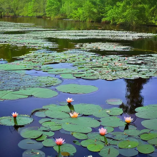 Image similar to cahaba river alabama, water lilies,