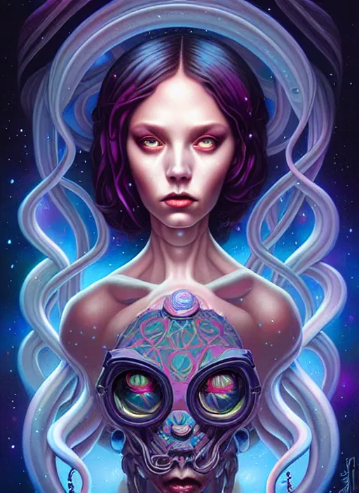 Image similar to cosmic lovecraft random portrait, pixar style, by tristan eaton stanley artgerm and tom bagshaw.