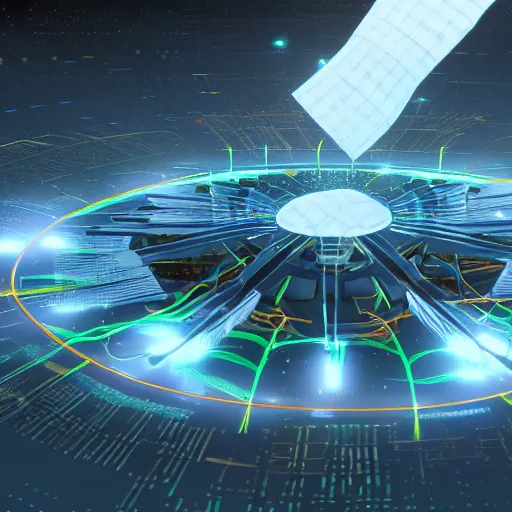 Image similar to god like quantum computer at the center of the universe, sifi ,4k , futuriscic, trending on artstation