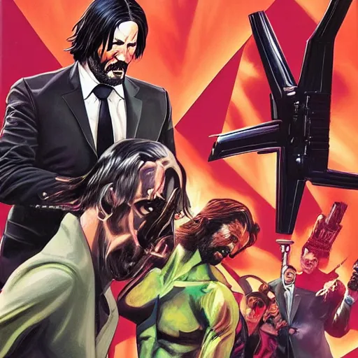 Prompt: comic book cover for'john wick visits wal - mart ', art by alex ross