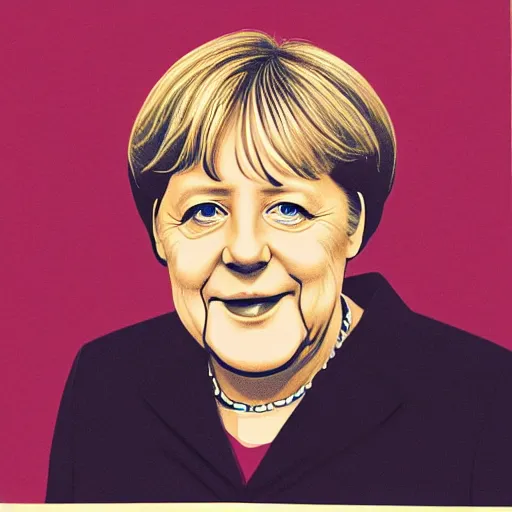 Prompt: portrait of Angela Merkel by Kiuchi, Tatsuro