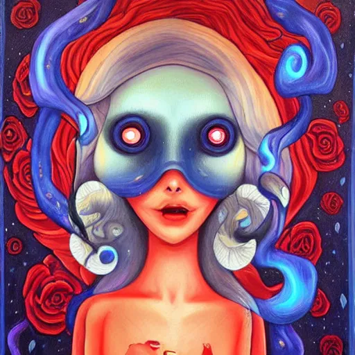 Prompt: macabre painting of the feeling of numbness by jeremiah ketner | horror themed | creepy