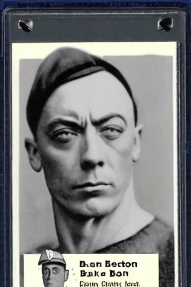 Image similar to buster keaton baseball card