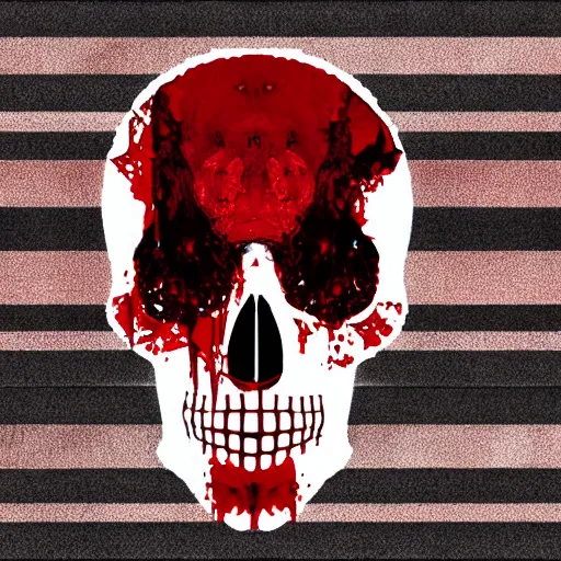 Image similar to glitchy bloody face skull