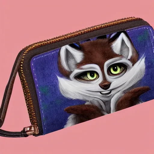 Image similar to ultradetailed digital painting of an furry character with a wallet for face, anime, 8 k, illustration, trending on gc society
