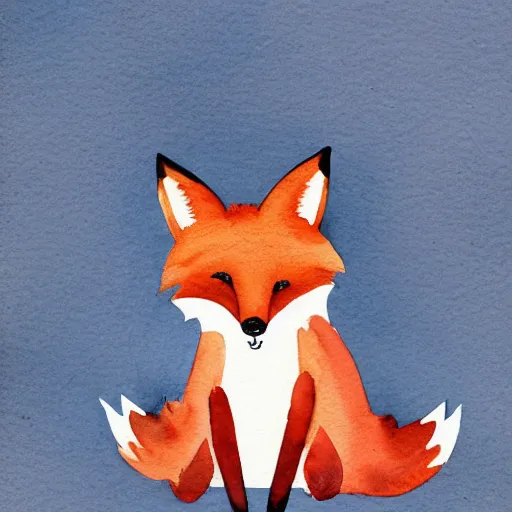 Image similar to watercolor, children book illustration, fox, white background