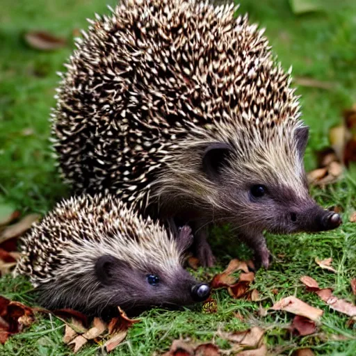 Prompt: hedgehogs kissing, photo