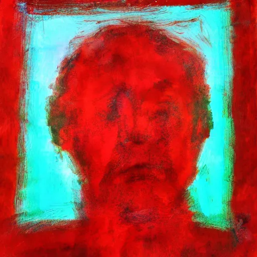 Image similar to a red headed man, abstract expressionism, art, portrait,