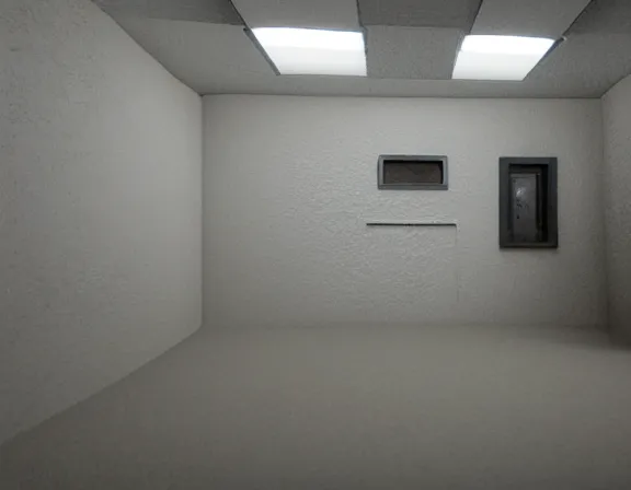 Prompt: 8 k, highly detailed ultra realistic medium size room with figure film still 1 9 9 2 industrial skin water mold