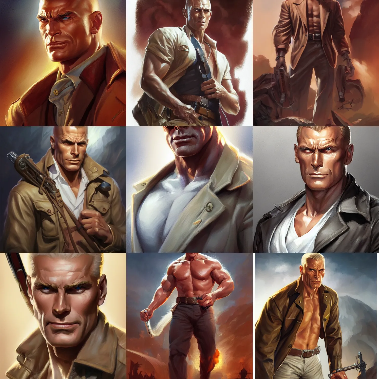 Image similar to doc savage, D&D, fantasy, portrait, highly detailed, digital painting, trending on artstation, concept art, sharp focus, illustration, art by artgerm and greg rutkowski and magali villeneuve