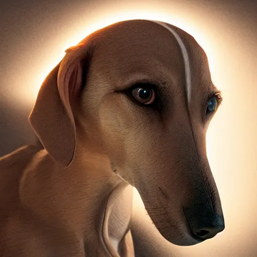 Prompt: portrait art of brown white greyhound, art by alessio albi 8 k ultra realistic, lens flare, atmosphere, glow, detailed, intricate, full of colour, led lighting, trending on artstation, 4 k, hyperrealistic, focused, extreme details, unreal engine 5, masterpiece