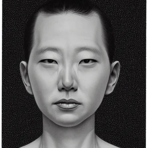 Prompt: detailed portrait from ryoji ikeda, pencil drawing, intricate details