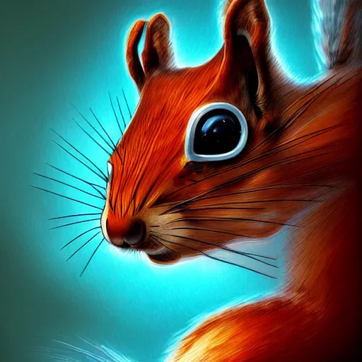 Image similar to cyborg squirrel, intricate, digital painting, artstation, intricate, concept art, smooth, sharp focus