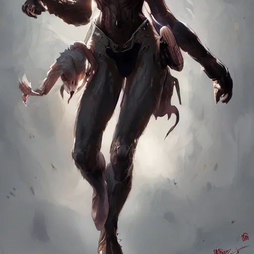 Image similar to Wolf like a human, Made by Marvel Comics, by Stanley Artgerm Lau, WLOP, Rossdraws, James Jean, Andrei Riabovitchev, Marc Simonetti, Yoshitaka Amano, ArtStation, CGSociety,