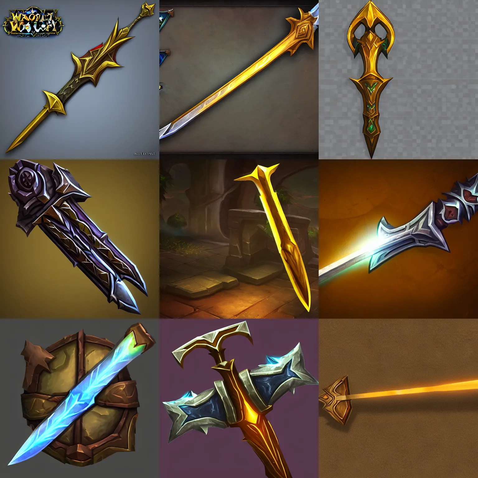 Prompt: a curved steel sword weapon, league of legends inventory item icon, Warcraft style, outer glow, no background, trending on artstation