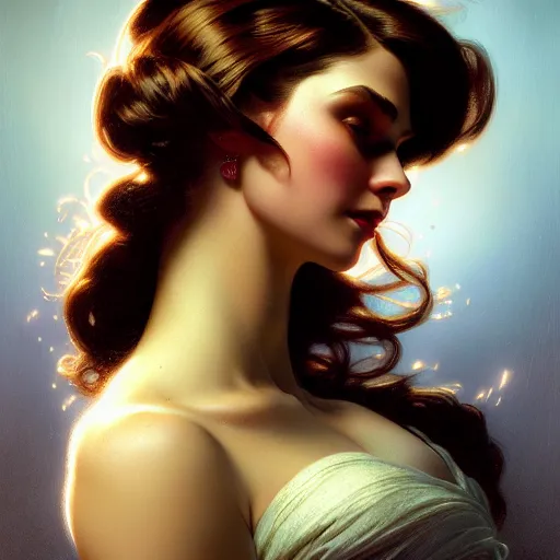 Prompt: head and shoulders Portrait of Albedo, dark fantasy, medium shot, intricate, elegant, highly detailed, digital painting, volumetric light, artstation, concept art, smooth, sharp focus, illustration, art by Gil Elvgren and Greg Rutkowski and Alphonse Mucha