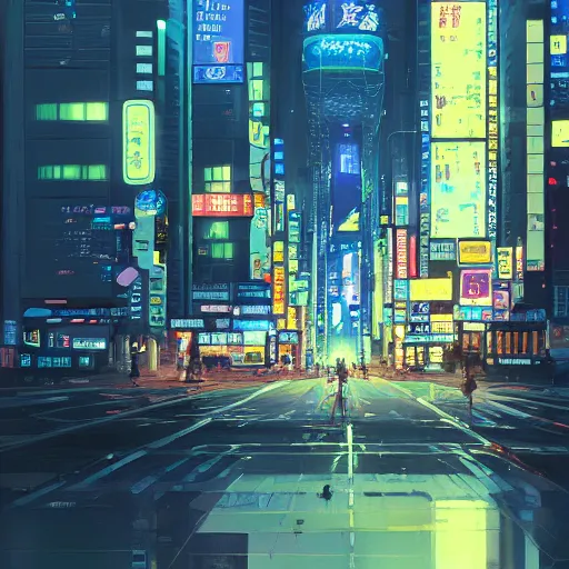 Image similar to a close up of shinjuku by makoto shinkai, beeple and james jean, aya takano color style, 4 k, super detailed, modern, 4 k, symmetrical