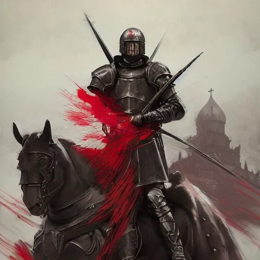 Image similar to felix dzerzhinsky as holy red knight protector of mother russia, colourised, face portrait, epic, military art, fantasy, dieselpunk, hd shot, digital portrait, beautiful, artstation, comic style, by artgerm, guy denning, jakub rozalski, magali villeneuve and charlie bowater