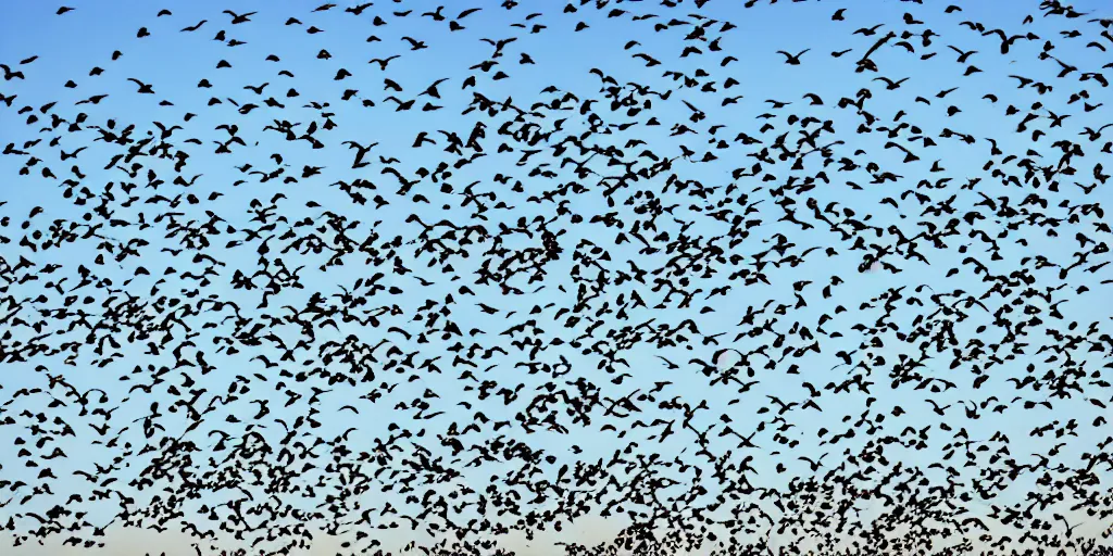 Image similar to thousands of birds in the sky