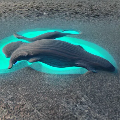 Image similar to transparent crystal whales, caustics, octane renderer, raytracing, 4 k, unreal engine, rtx, refraction, martinakis adam style of campau mike