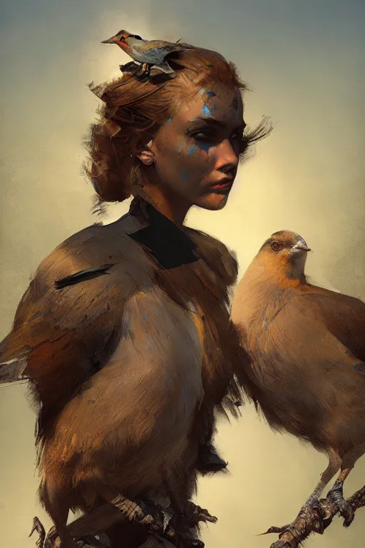 Image similar to birds, flock of brown black blue birds, oil painting, sunlit, paint texture, digital painting, highly detailed, artstation, sharp focus, illustration, concept art, ruan jia, charlie bowater, tom bagshaw, norman rockwell