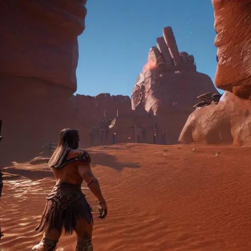 Image similar to detailed screenshot of conan exiles, 4 k