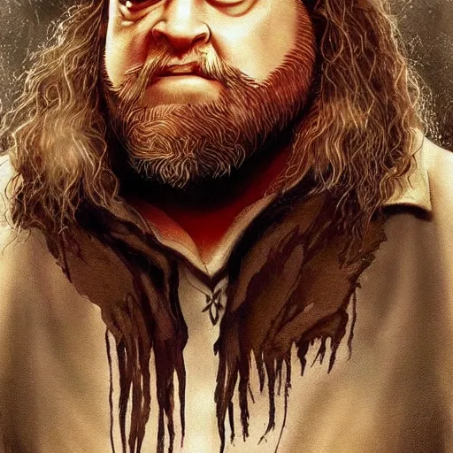 Image similar to epic very beautiful art of ps 1 hagrid