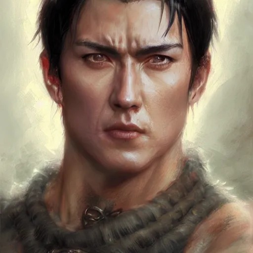 Image similar to jin kazama as a realistic fantasy d & d character, close - up portrait art by donato giancola and greg rutkowski, realistic face, digital art, trending on artstation