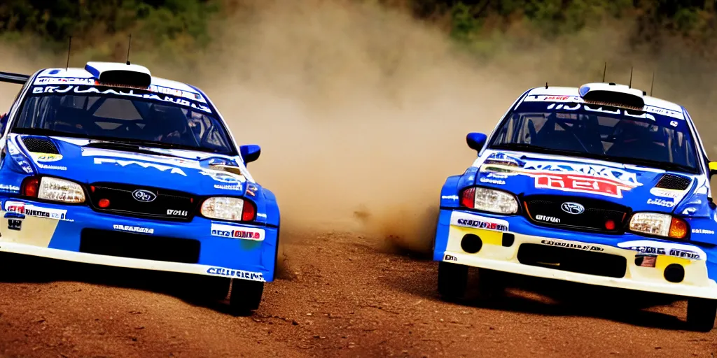 Image similar to WRC, rally car, 1999 subaru WRX, cinematic, 8k, depth of field, bokeh.