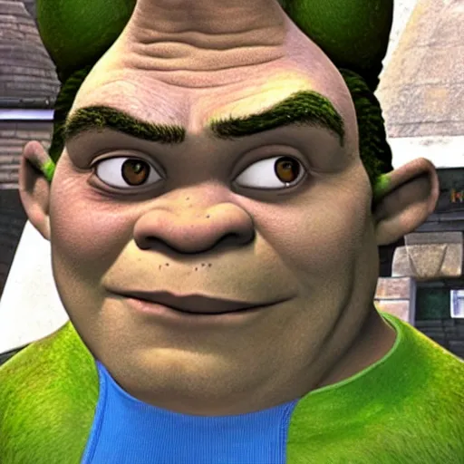 Image similar to Shrek giving the camera a knowing suggesting look