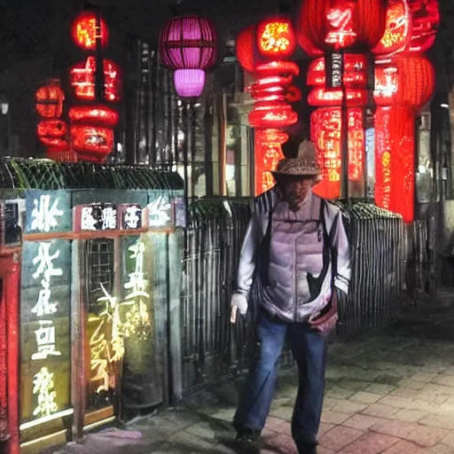 Image similar to Chinese peasant in Shanghai at night