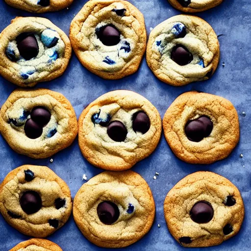 Prompt: blue ( ( ( ( ( chocolate chip cookie ) ) ) ) )