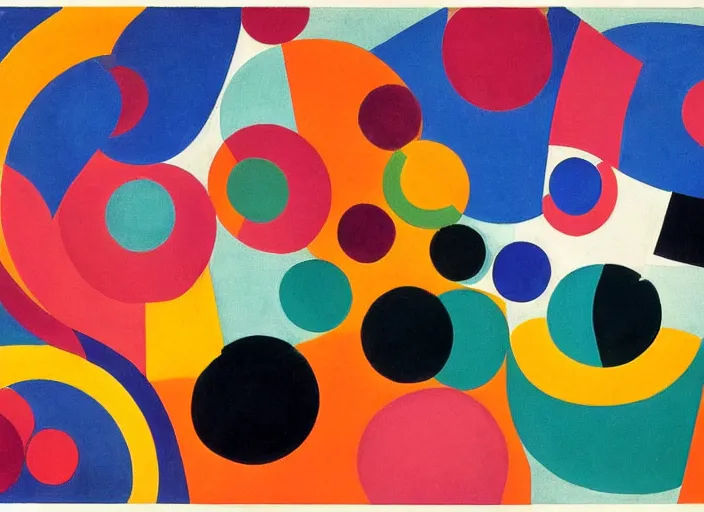 Prompt: a room by sonia delaunay
